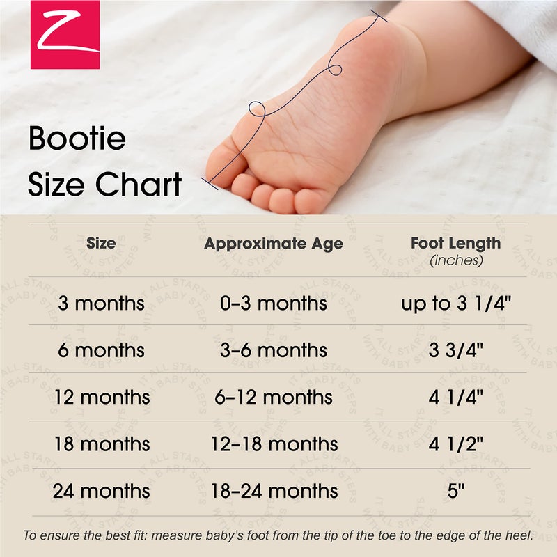 Zutano Unisex Cozie Fleece Baby Booties with Grippers, Baby Essentials, Cream, 12 Months Unisex Infant - Image 4